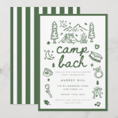 Moderne Kamp Bach Olijfgroene Script Meisjesuitje Kaart (Voorkant / Achterkant)