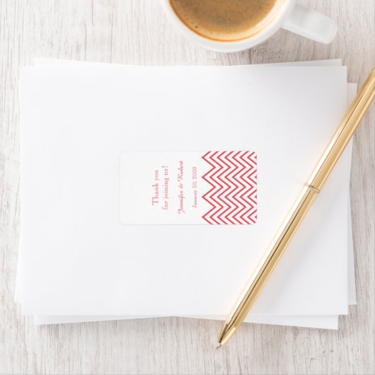 Moderne kamperfoelie Chevron Bruiloft Lip Balm Lab Etiket (Insitu)