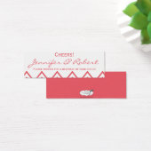 Moderne kamperfoelie Roze Chevron Bruiloft Drink T Mini Visitekaartjes (Bureau)