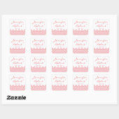 Moderne kamperfoelie Roze Chevron Envelope Seal Vierkante Sticker (Vel)
