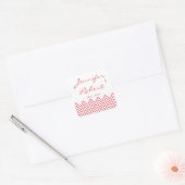 Moderne kamperfoelie Roze Chevron Envelope Seal Vierkante Sticker (Envelop)