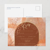 Moderne Kaneel Terracotta Herfst Bruiloft Briefkaart (Voorkant / Achterkant)