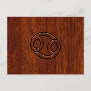 Moderne Kanker Sterrenbeeld op Mahonie Decor Briefkaart