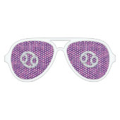 Moderne kankerdiercode op roze digitale camo aviator zonnebril (Voorkant)