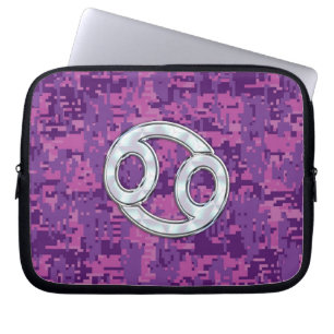 Moderne kankergezwel roze digitale camouflage laptop sleeve