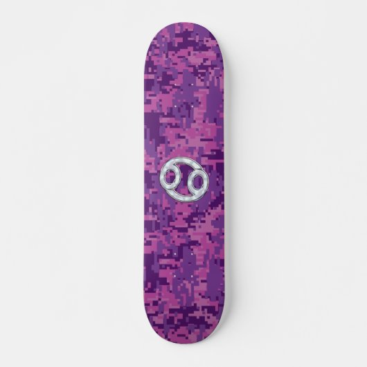 Moderne kankergezwel roze digitale camouflage skateboard (Voorkant)