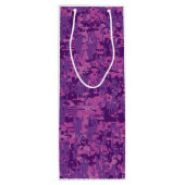 Moderne kankergezwel roze digitale camouflage wijn cadeautas (Achterkant)