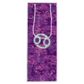 Moderne kankergezwel roze digitale camouflage wijn cadeautas (Voorkant)