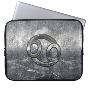 Moderne kankerinloggen in de Silver Metal Style Laptop Sleeve