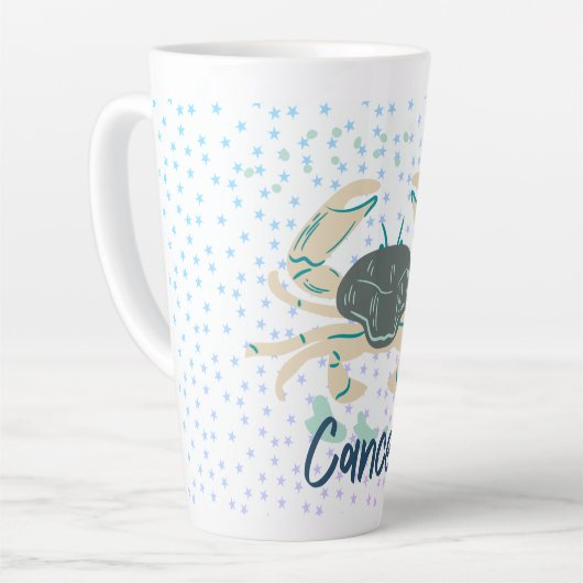 Moderne kankerkrab Zodiac Latte Mok (Linkerhoek)