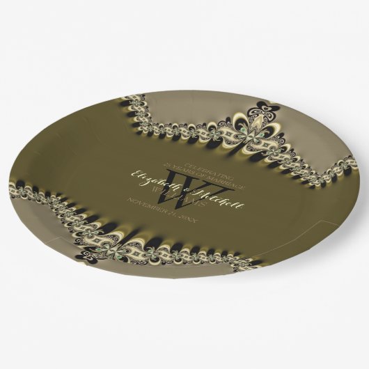 Moderne kant bruiloft speciale evenementen papieren bordje