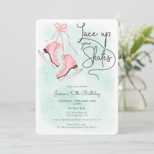 Moderne kant omhoog je schaatsen schaats kaart (Staand voorkant)