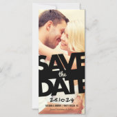 Moderne kantelbeveiliging bespaart de datum-foto-m magnetische uitnodiging (Voorkant)