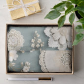 Moderne kanten witte bloemen tissuepapier (Geschenk)