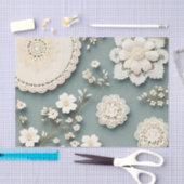 Moderne kanten witte bloemen tissuepapier (Craft)