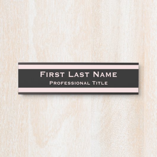 Moderne Kantoor deurmerken Lichtroze Deurbordje (Voorkant)