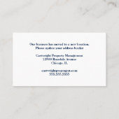 Moderne Kantoor Gebouw Verandering van Adres Verhu Visitekaartje (Achterkant)