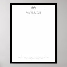Moderne kantoor letterhead afdrukbare variant poster