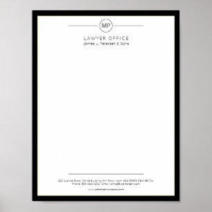 Moderne kantoor letterhead afdrukbare variant poster