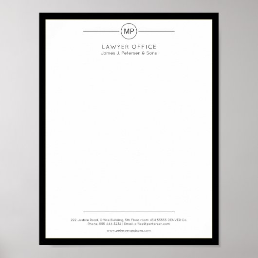 Moderne kantoor letterhead afdrukbare variant poster (Voorkant)