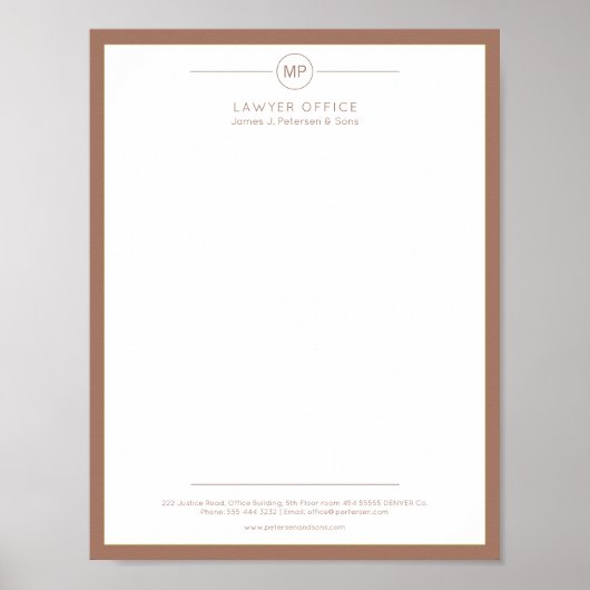 Moderne kantoor letterhead afdrukbare variant poster (Voorkant)