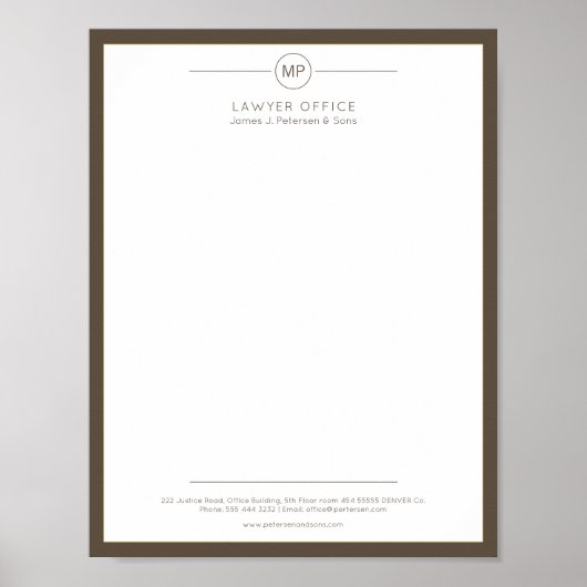 Moderne kantoor letterhead afdrukbare variant poster (Voorkant)