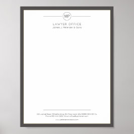 Moderne kantoor letterhead afdrukbare variant poster