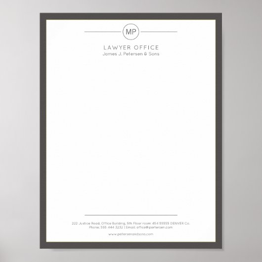 Moderne kantoor letterhead afdrukbare variant poster (Voorkant)