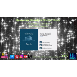 Moderne Kantoor Logo Navy SEO Marketing QR-code Visitekaartje