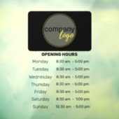 MODERNE KANTOORUREN VAN DE BEDIENING WINKEL LOGO RAAMSTICKER (Vel 3)