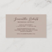 Moderne kapper chic script tan visitekaartje (Achterkant)