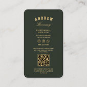 Moderne kapper groene schaar Elegant goud Visitekaartje (Achterkant)