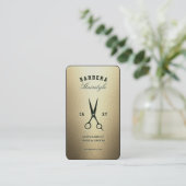 Moderne kapper groene schaar Elegant goud Visitekaartje (Staand voorkant)