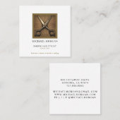 Moderne kapper haar stylist schaar vierkante visitekaartje (Voorkant / Achterkant)