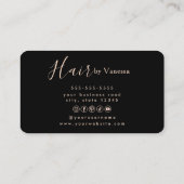 Moderne Kapper Kapsalon Black Rose Goud Visitekaartje (Achterkant)