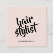 Moderne kapper minimale script blush roze vierkante visitekaartje (Voorkant)