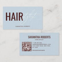 Moderne kapper QR-code blauw rood