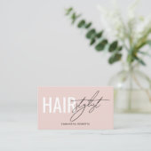 Moderne kapper QR Code roze Visitekaartje (Staand voorkant)