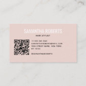 Moderne kapper QR Code roze Visitekaartje (Achterkant)