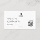 Moderne Kapper QR Code Visitekaartje (Achterkant)