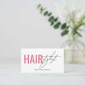 Moderne kapper QR-code wit roze Visitekaartje (Staand voorkant)