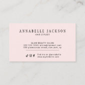 Moderne kapper roze goud chic schrift visitekaartje (Achterkant)