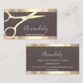 Moderne kapper schaar Gouden Confetti Skinny Visitekaartje (Voorkant / Achterkant)