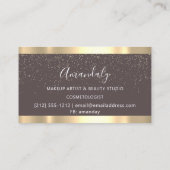 Moderne kapper schaar Gouden Confetti Skinny Visitekaartje (Achterkant)