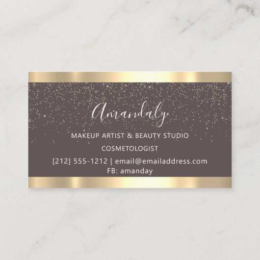 Moderne kapper schaar Gouden Confetti Skinny Visitekaartje (Achterkant)