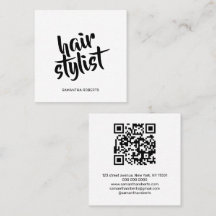 Moderne kapper script witte zwarte qr-code