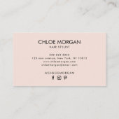 Moderne kapper script zwart blush roze visitekaartje (Achterkant)