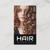 Moderne kapper stylist zwart visitekaartje (Voorkant)