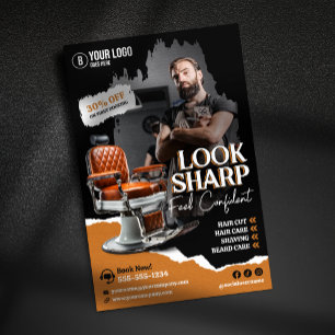 Moderne Kappersstoel Kapsalon Kapper Haarstylist Flyer
