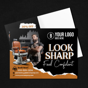 Moderne kappersstoel kapsalon kapster briefkaart